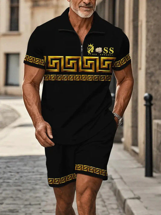 Men's Casual Business Short Sleeve Zipper Suit trupatriotic
