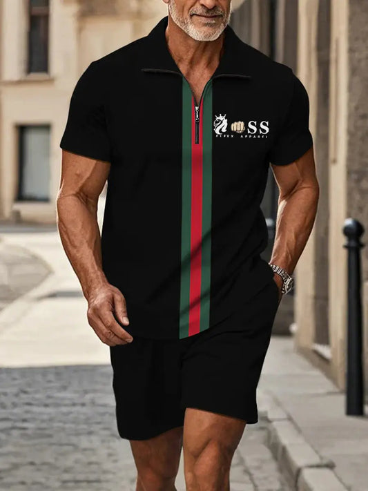 Men's Casual Business Short Sleeve Zipper Suit trupatriotic