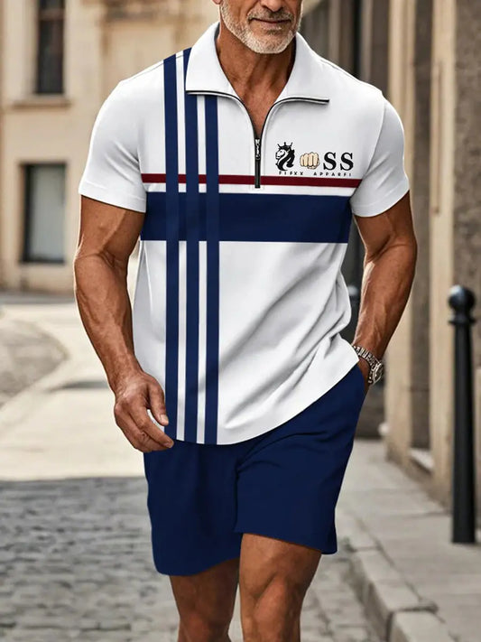 Men's Casual Business Short Sleeve Zipper Suit trupatriotic