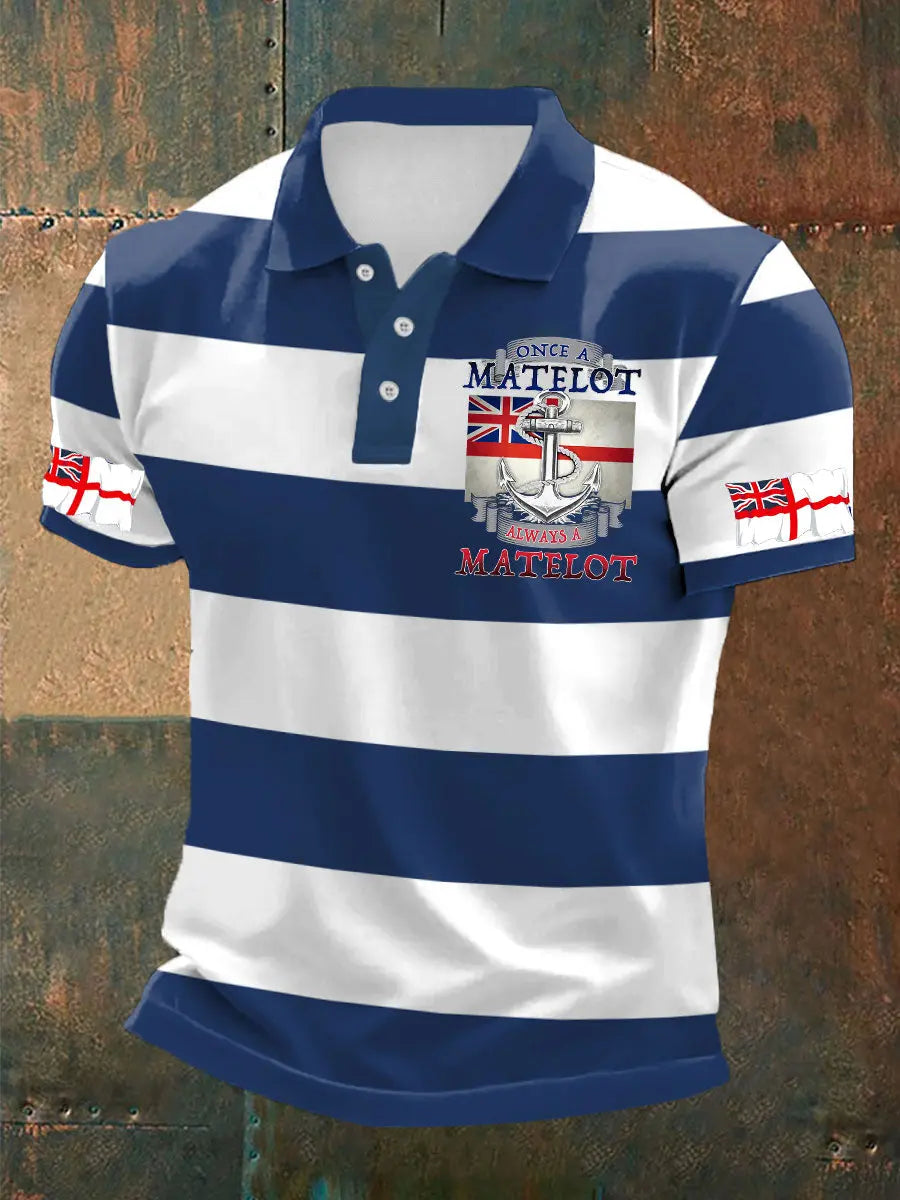 Men's Royal Navy Veteran Once A Matelot Always A Matelot Printed Casual Tops trupatriotic