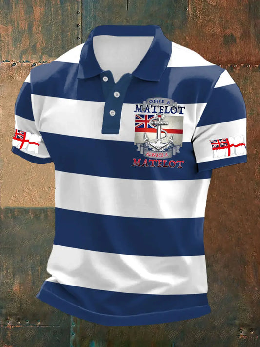 Men's Royal Navy Veteran Once A Matelot Always A Matelot Printed Casual Tops trupatriotic