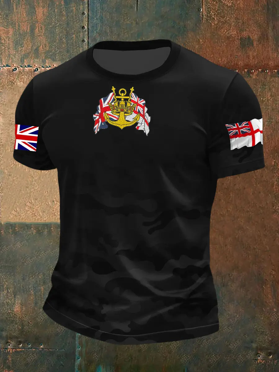 Men's Royal Navy Veteran Printed T-shirt trupatriotic