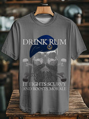 Unisex Royal Navy Veteran Drink Rum Printed T-shirt trupatriotic