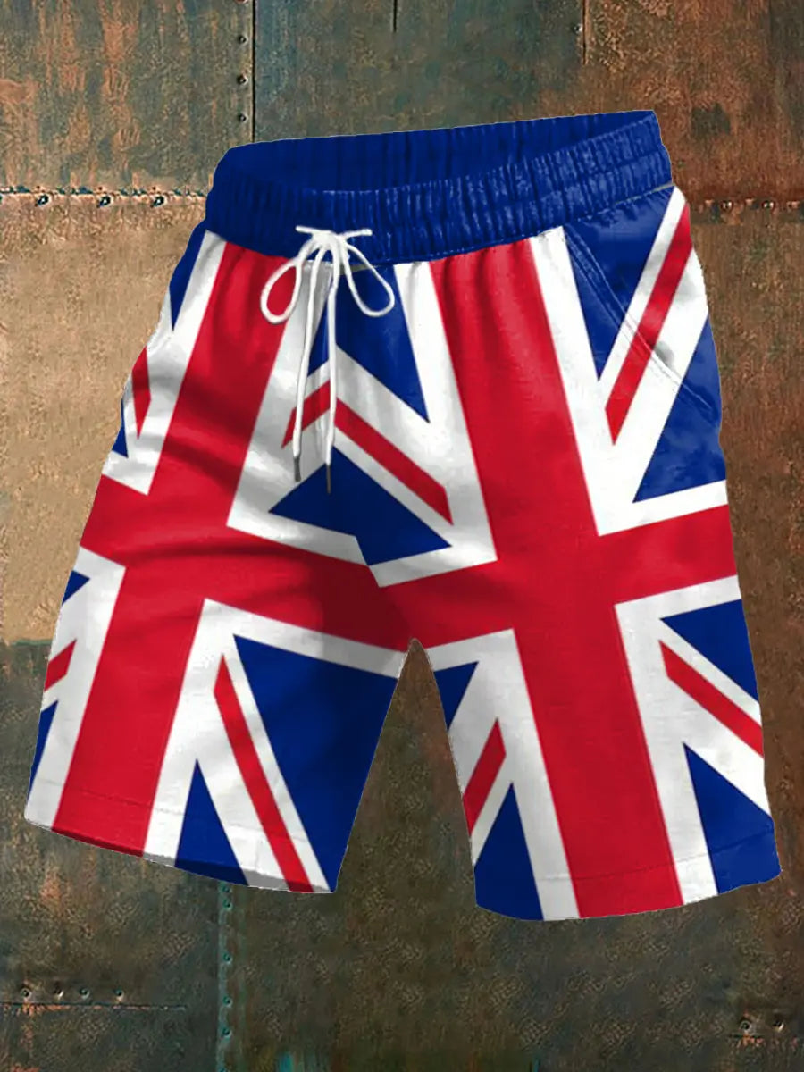 Men's UK Flag Print Casual Shorts trupatriotic