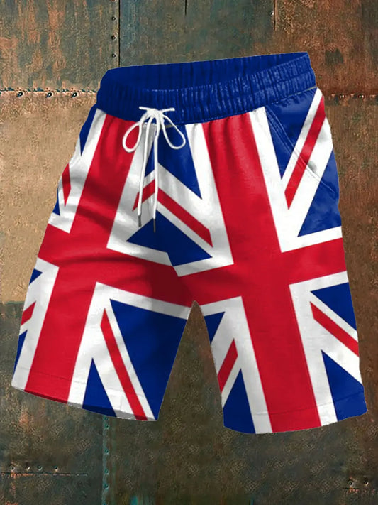 Men's UK Flag Print Casual Shorts trupatriotic