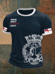 Men's Royal Navy Veteran Printed T-shirt trupatriotic