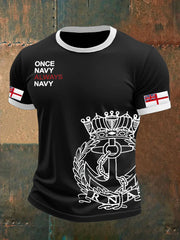 Men's Royal Navy Veteran Printed T-shirt trupatriotic