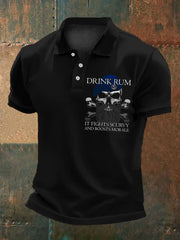 Men's Royal Navy Veteran&Rum Printed Casual Tops trupatriotic
