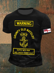 Men's Royal Navy Veteran&Rum Printed T-Shirt trupatriotic