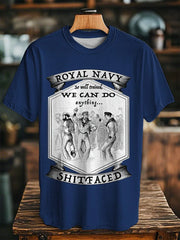 Unisex Vintage Royal Navy Dancing Team Print Casual Tee trupatriotic