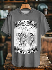 Unisex Vintage Royal Navy Dancing Team Print Casual Tee trupatriotic