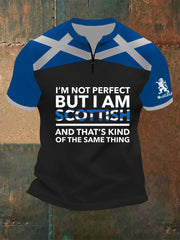Men's Zip Scottish Flag Short Sleeve T-Shirt trupatriotic