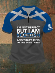 Men's Zip Scottish Flag Short Sleeve T-Shirt trupatriotic
