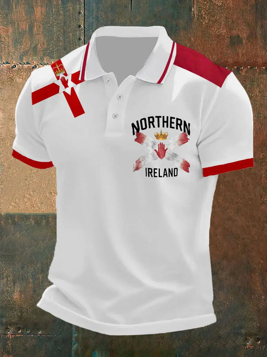 Men's Northern Ireland Print Button-Down Shirt trupatriotic
