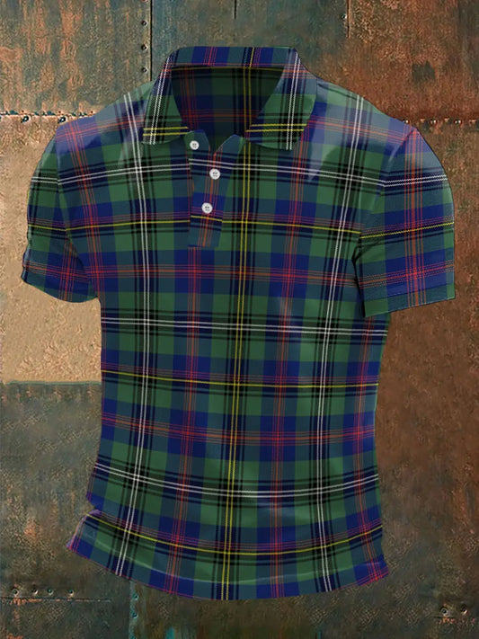 Men's Scottish Tartan Print Casual Top trupatriotic