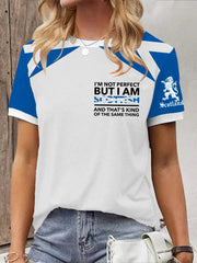 Women's Scottish Flag I Am Not Perfect But I Am Scottish That's About The Same Thing Short Sleeve T-Shirt trupatriotic
