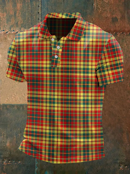 Men's Scottish Tartan Print Casual Top trupatriotic