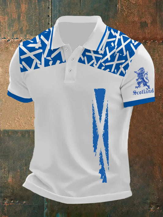 Men's  Scottish Flag Printed Short Sleeve Top trupatriotic