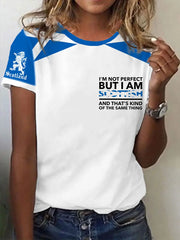Women's Scottish Flag I Am Not Perfect But I Am Scottish That's About The Same Thing Short Sleeve T-Shirt trupatriotic
