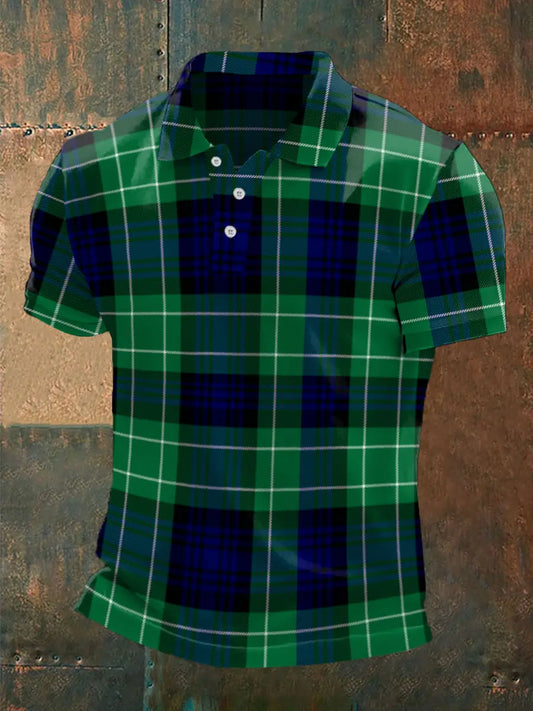 Men's Scottish Tartan Print Casual Top trupatriotic