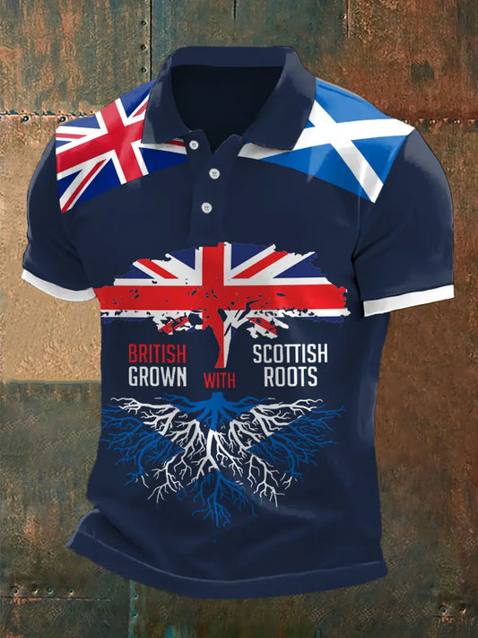 Men's Scottish Roots Print Casual Top trupatriotic