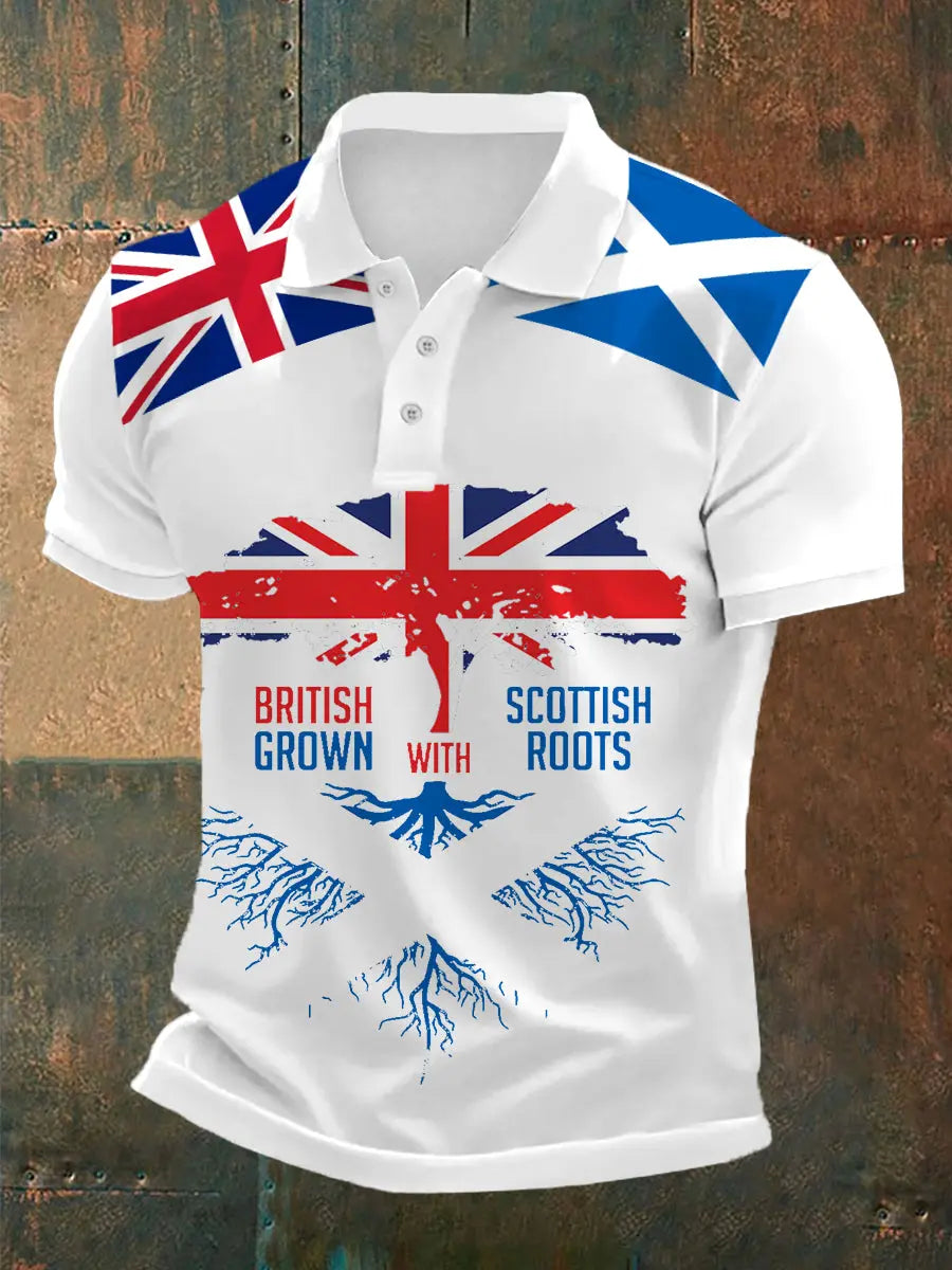 Men's Scottish Roots Print Casual Top trupatriotic