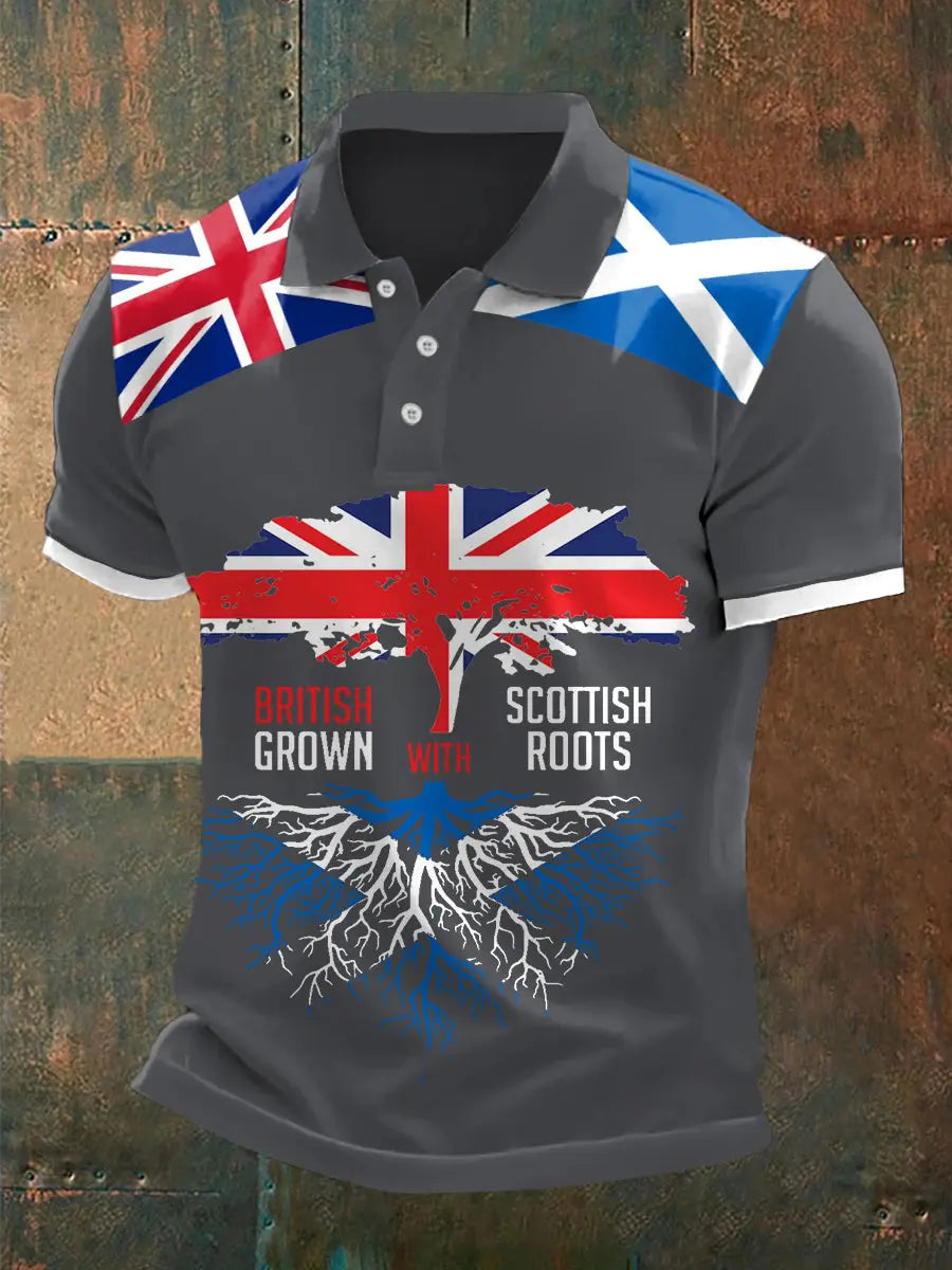 Men's Scottish Roots Print Casual Top trupatriotic
