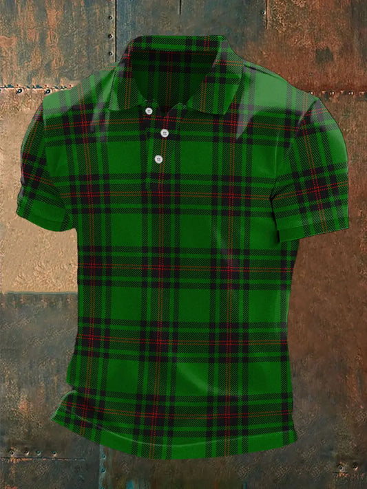 Men's Scottish Tartan Print Casual Top trupatriotic