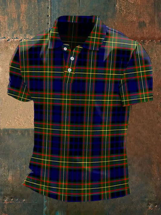 Men's Scottish Tartan Print Casual Top trupatriotic