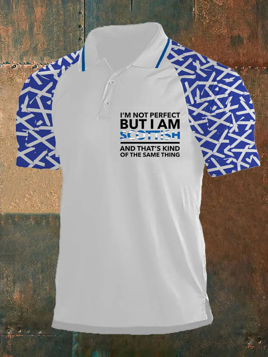Men's Scottish Flag I Am Not Perfect But I Am Scottish That's About The Same Thing Short Sleeve Top trupatriotic
