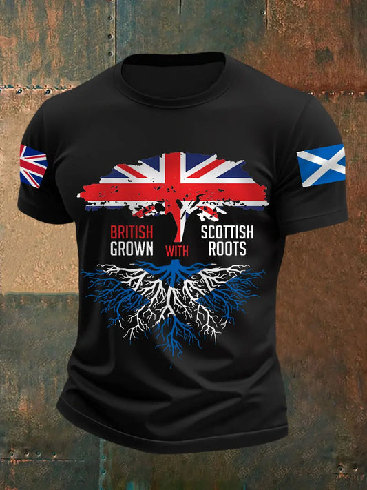 Men's Scottish Roots Print Casual Tee trupatriotic