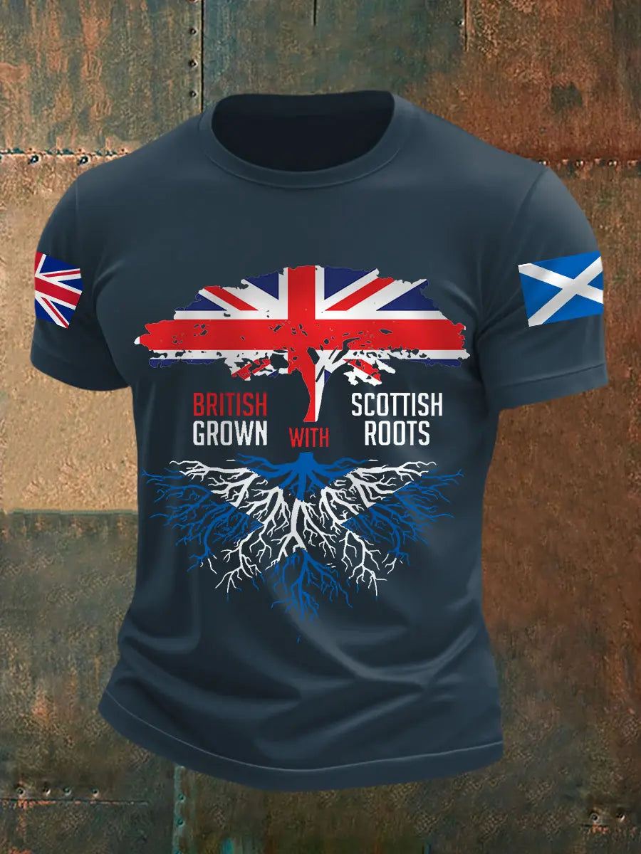 Men's Scottish Roots Print Casual Tee trupatriotic