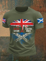 Men's Scottish Roots Print Casual Tee trupatriotic