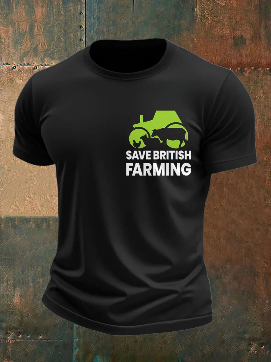 Men's Save British Farming Printed T-shirt trupatriotic