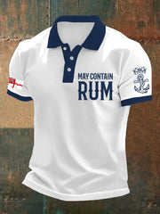 Men's Royal Navy Veteran Rum Lover Printed Casual Tops trupatriotic