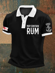 Men's Royal Navy Veteran Rum Lover Printed Casual Tops trupatriotic