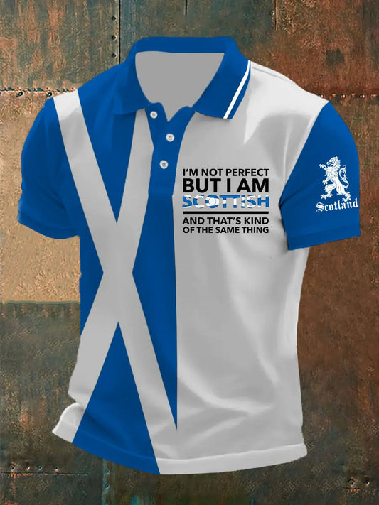 Men's Scottish Flag Printed Short Sleeve Top trupatriotic