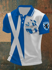 Men's Scottish Flag Printed Short Sleeve Top trupatriotic