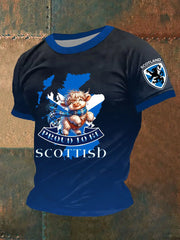 Men's Scottish Flag Printed Short Sleeve T-shirt trupatriotic