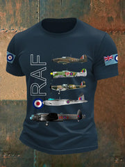 Men's Vintage RAF WW2 Aircraft Spitfire Lancaster Typhoon Hurricane Mosquito Casual Tee trupatriotic