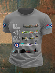Men's Vintage RAF WW2 Aircraft Spitfire Lancaster Typhoon Hurricane Mosquito Casual Tee trupatriotic