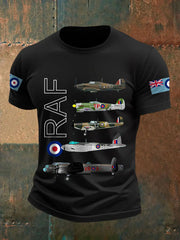 Men's Vintage RAF WW2 Aircraft Spitfire Lancaster Typhoon Hurricane Mosquito Casual Tee trupatriotic