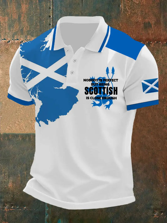Men's Scottish Flag Printed Short Sleeve Top trupatriotic