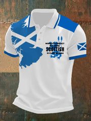 Men's Scottish Flag Printed Short Sleeve Top trupatriotic