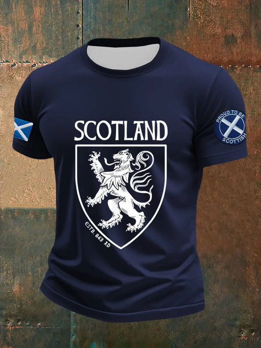 Men's Scottish Flag Printed Short Sleeve T-shirt trupatriotic