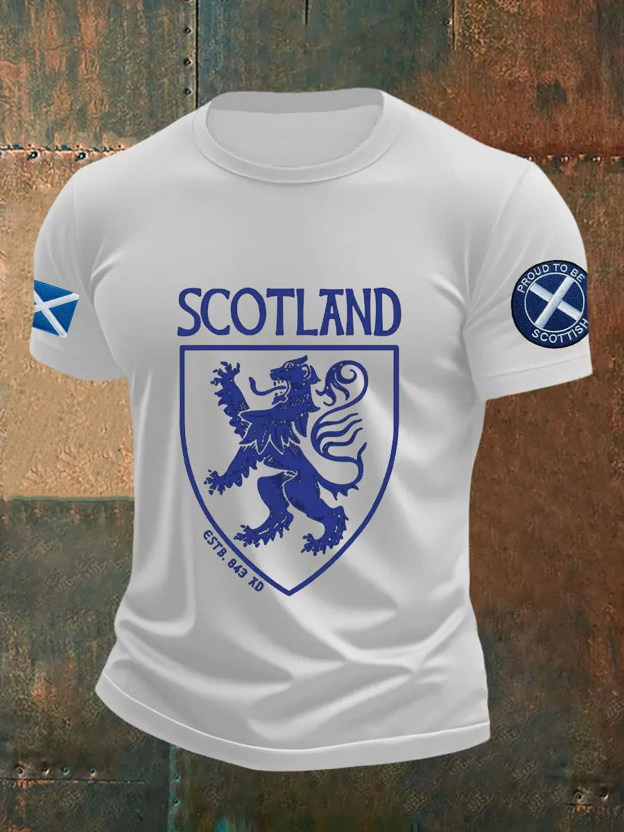 Men's Scottish Flag Printed Short Sleeve T-shirt trupatriotic