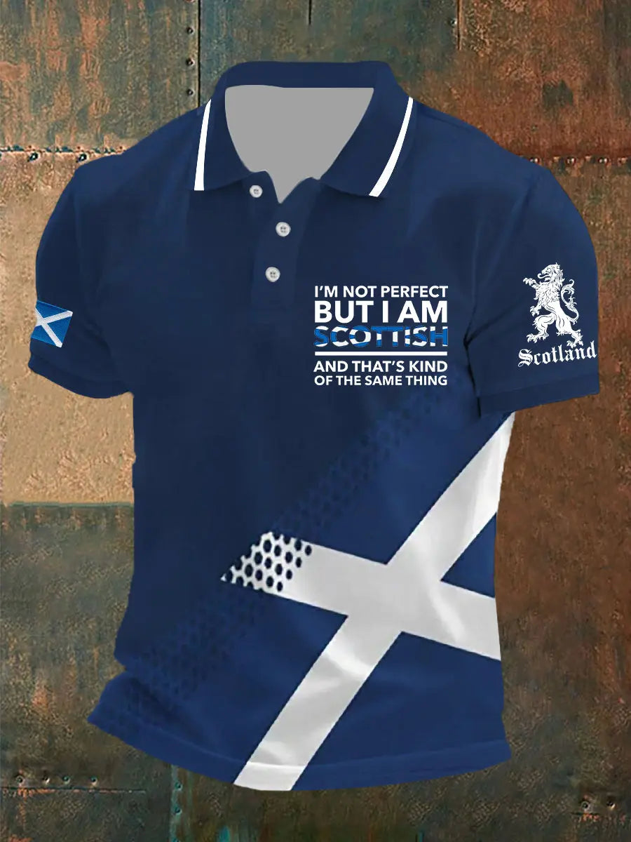 Men's Scottish Flag Printed Short Sleeve Top trupatriotic