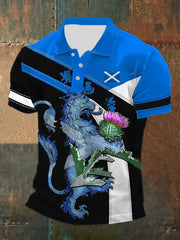 Men's Scottish Flag Printed Short Sleeve Top trupatriotic