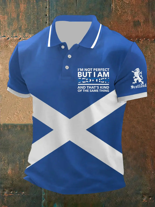 Men's Scottish Flag Printed Short Sleeve Top trupatriotic
