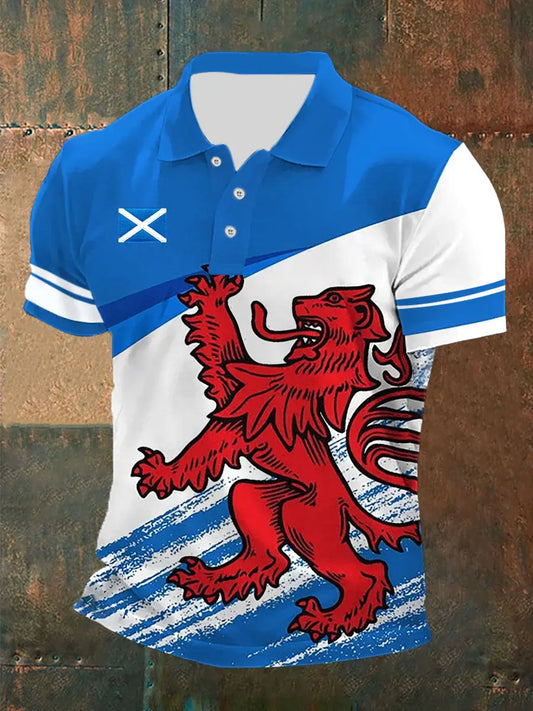 Men's Scottish Flag Printed Short Sleeve Top trupatriotic